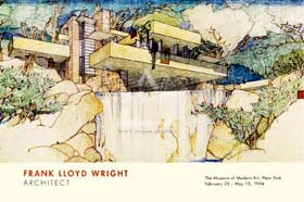 Frank Lloyd Wright: Schizzo per la "Casa sulla cascata", Fallingwater: reference: posters.sendmal.dk