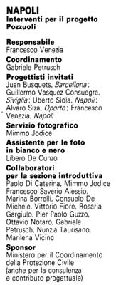 XVII Triennale di Milano - Napoli - Interventi per il progetto Pozzuoli - dal Catalogo della mostra: "Le Città Immaginate: un viaggio in Italia; Nove Progetti Per Nove Città" edito da Electa, 1987