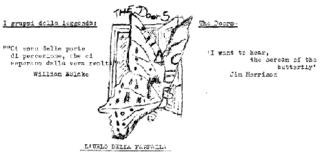 GNIKS N°3: disegno ad ago su foglio per ciclostile dedicato ai Doors di Jim Morrison Francesco Saverio ALESSIO, 1978 