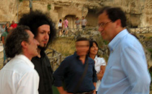 Francesco Saverio Alessio, Emiliano Morrone e Ferruccio Pinotti a Palagianello il 20 luglio 2008 - fotografia di Carmine Talerico - copyleft
